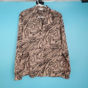 Vintage Gailord Button Down Blouse Size 10 Collard